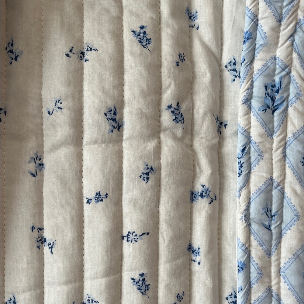 Japna Blue and White Quilted Vest - Picture 3 of 11